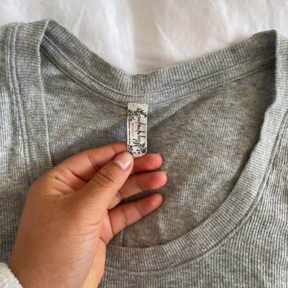 Free People Intimately Gray Ribbed Tank Top (XS/S/M) - Picture 4 of 4
